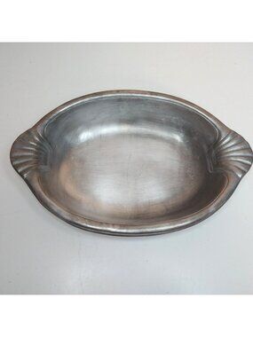 Vintage Wilton Armetale Pewter Oval Serving Baker Bowl French Country Scallop